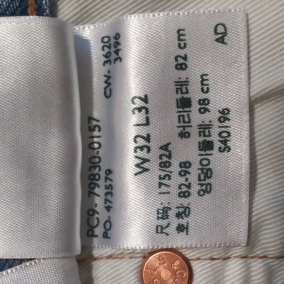 Levis 501 Straight Fit 93 Slate Culture Jeans Men's 32x32 - Picture 13 of 15